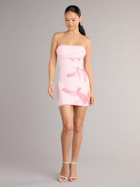 Floral Bead Mini Dress