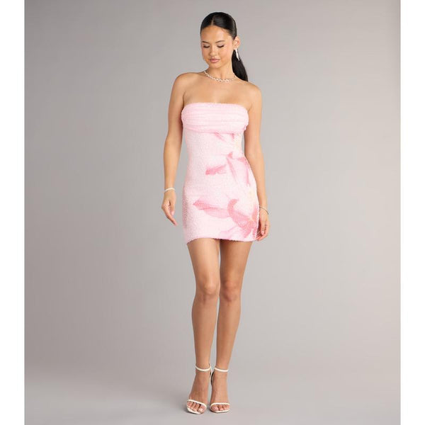 Floral Bead Mini Dress
