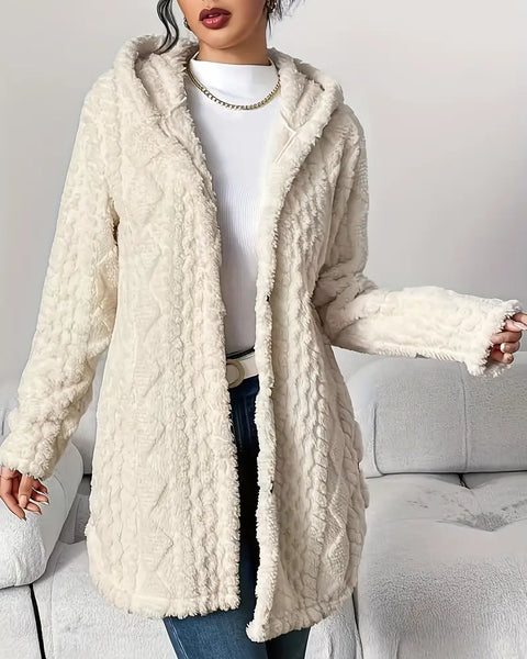 CARDIGAN DOUILLET – À CAPUCHE JACQUARD