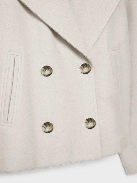 Cropped Double-Breasted Wool Jacket
