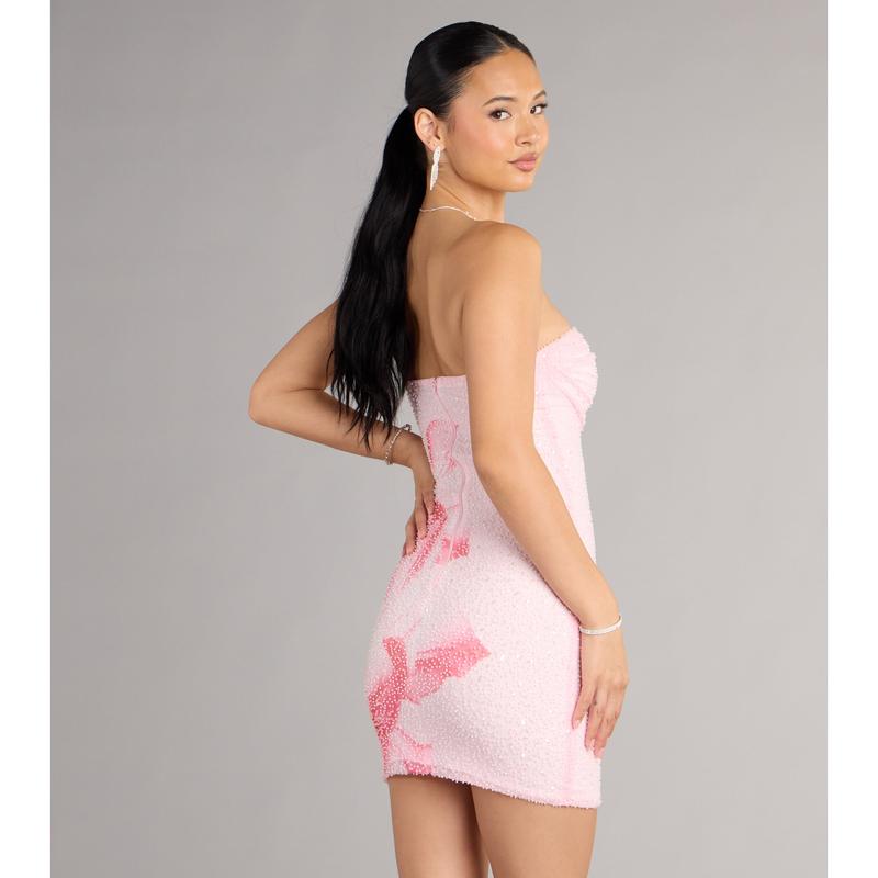 Floral Bead Mini Dress