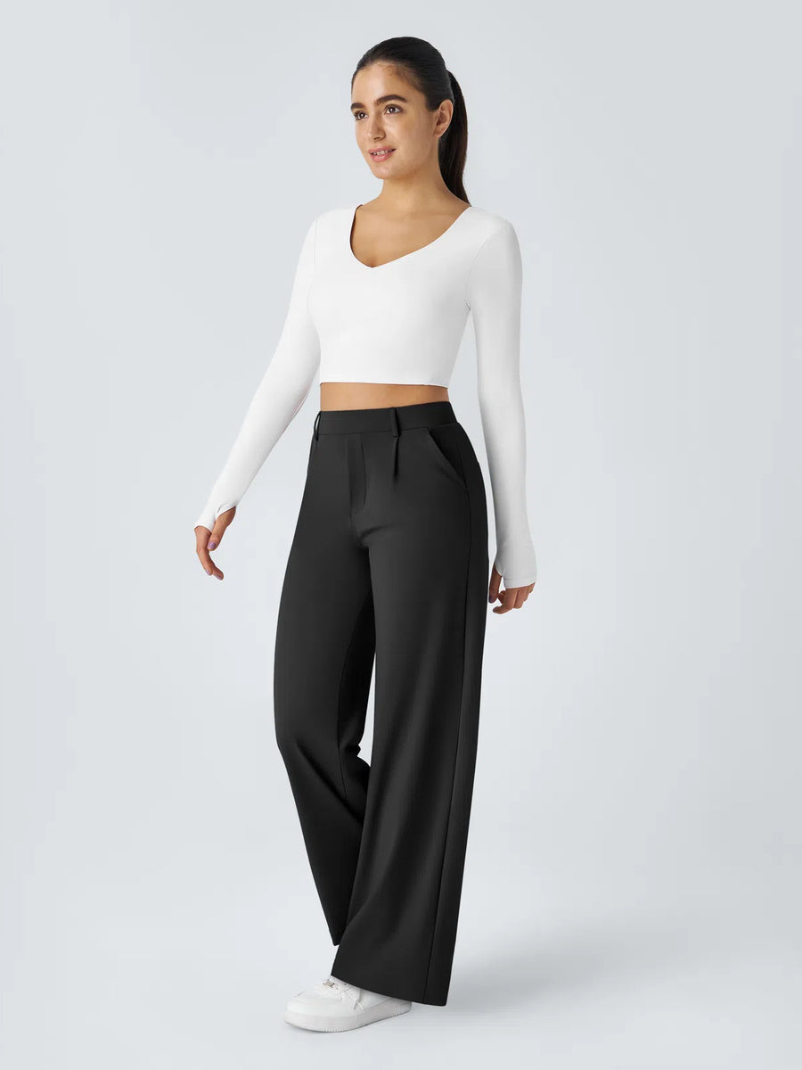 Pantalon tailleur Halara Flex™ DayStretch coupe droite taille haute avec poches
