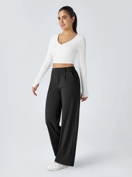 Pantalon tailleur Halara Flex™ DayStretch coupe droite taille haute avec poches