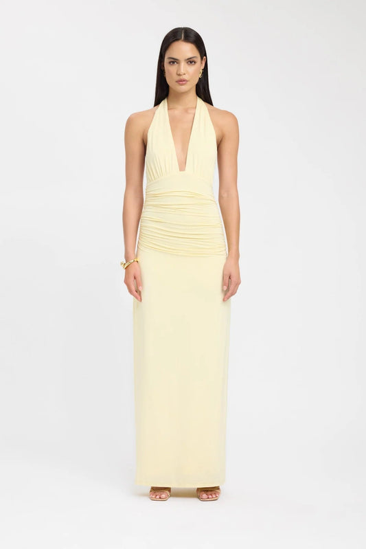 Robe longue à col halter