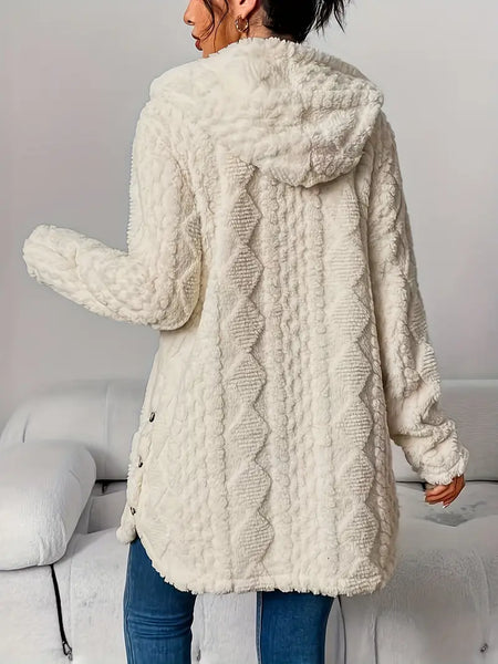 CARDIGAN DOUILLET – À CAPUCHE JACQUARD
