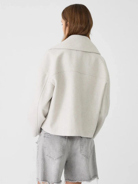 Cropped Double-Breasted Wool Jacket