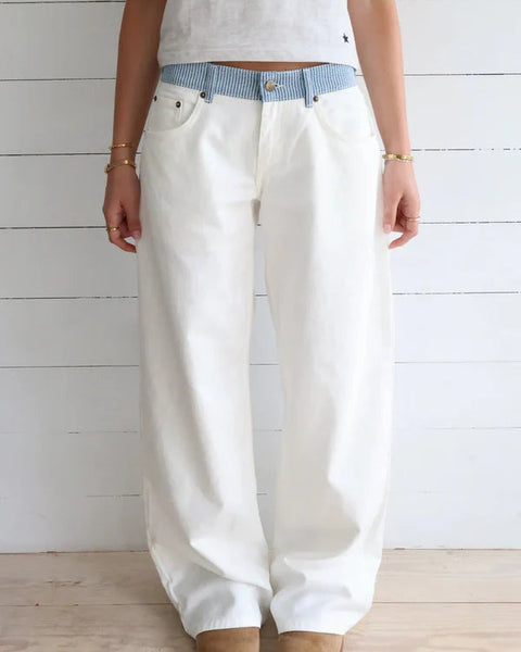 White Wide-Leg Jeans