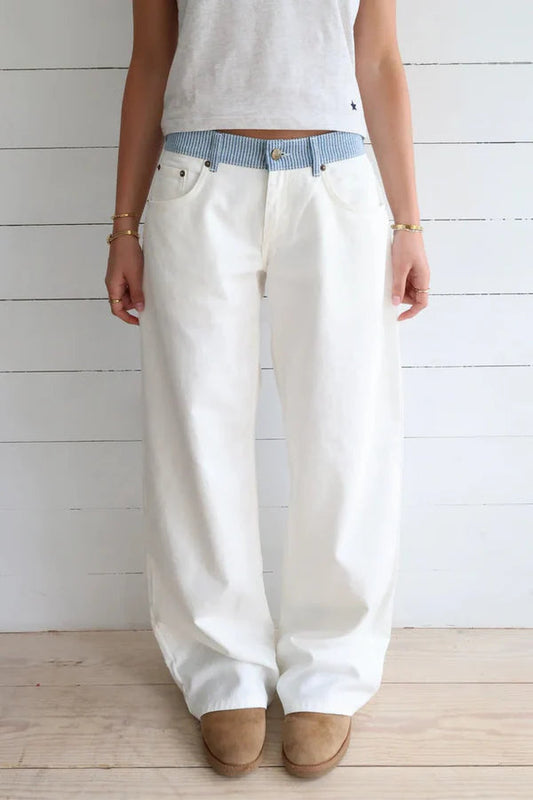 Jeans blancs coupe large